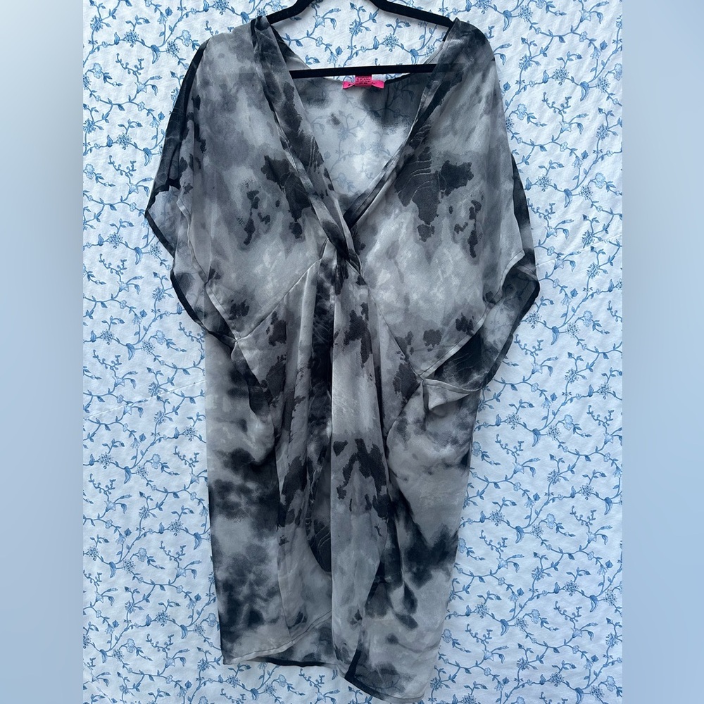 Betsey Johnson Sheer Black and White Swimsuit coverup